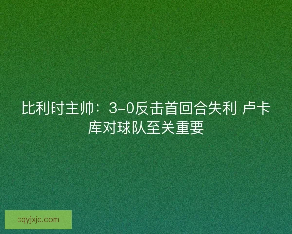比利时主帅:3-0反击首回合失利 卢卡库对球队至关重要 比利时主帅:3-0反击首回合失利 卢卡库对球队至关重要