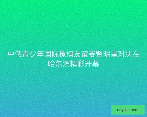 中俄青少年国际象棋友谊赛暨明星对决在哈尔滨精彩开幕